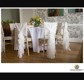 White Waterfall Ruffle Veils