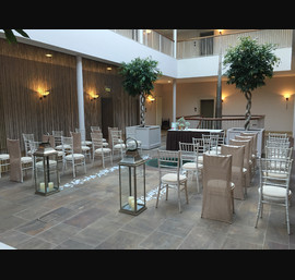 Lime Wash Chiavari Chairs with Antique Pink Sequin Veils