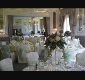 Mint Green Organza Bows on Butter Chair Covers in Argent D'Or