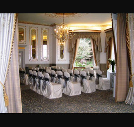 Butter Chair Covers with Silver Organza Bows, Civil Ceremony Argent D'Or