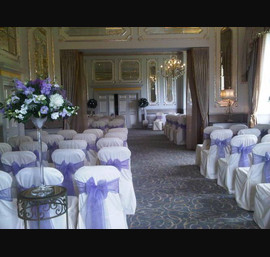 Butter Made to Measure Chair Covers with Lilac Organza Bows