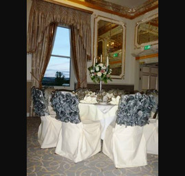 Silver Frills in Argent D'Or on Butter Chair Covers Made to Measure the venue