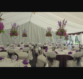 Black Organza Bows on White Chair Covers - Marquee Close House Hotel