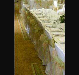 Double Organza Bows on Butter Chair Covers at Durham Marriott Royal County Hotel, Durham