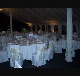 White Made to Measure Chair Covers for Chiavari Chairs with Ivory Organza Bows