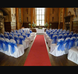 Royal Blue Oranza Bow, White Chair Covers, Redworth Hall Hotel, Darlington