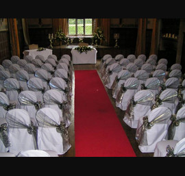 Pewter Organza Bows on White Chair Covers, Redworth Hall Htel Darlington