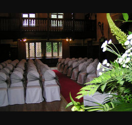 Pewter Side Sash Organza Bows on White Chair Covers, Redworth Hall Hotel Darlington