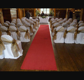 Bronze Organza Bows, Side Sash, White Chair Covers, Civil Ceremony Redworth Hall Hotel