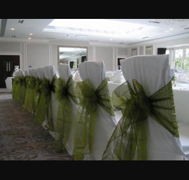 Top Table Rockliffe Hall, Olive Green on White Chair Covers, The Rockliffe Suite, Rockliffe Hall Hotel