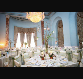 Narrow Willow and Lace Sashes with Butter Chair Covers