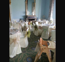 Bronzes, greens and golds on butter linen at Wynyard Hall