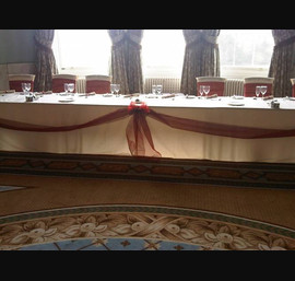 Wynyard Hall Ballroom - Ruby Red Top Table Swag