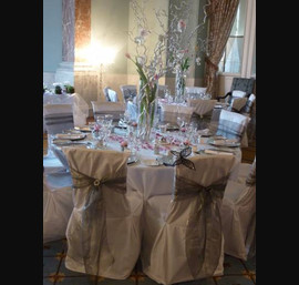 Wynyard Hall Ballroom - Silver sash with diamonte brooch