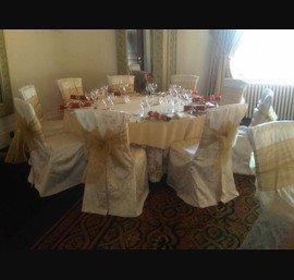Wynyard Hall - Ivory Jacquard Chair Cover