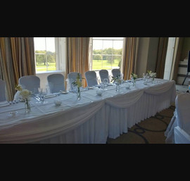 White Organza sashes on White Chair Covers at Rudding Park, Harrogate