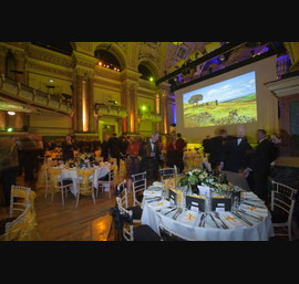 Black and yellow Organza sashes at the Tour de France gala dinner, Leeds Town Hall