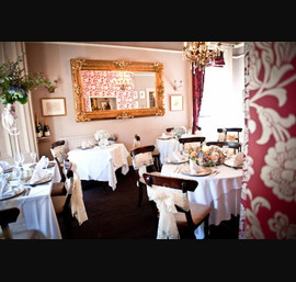 Champagne flocked table runners and sashes at William and Victorias Harrogate
