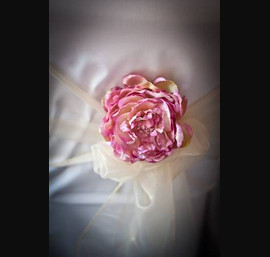 Champagne sash with flower