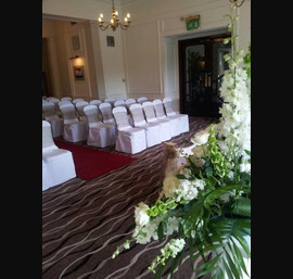 Bronze Sashes on White Chair Covers at The Caledonian, by Thistle