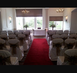 Bronze Sashes on White Chair Covers at The Caledonian, by Thistle