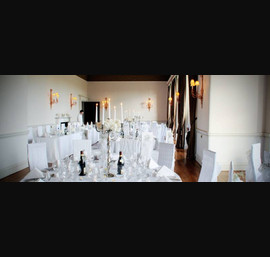 White Sashes on White Chair Covers at Fasque House (photos courtesy of Deeside Photographics)