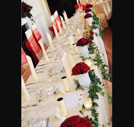 Red Sashes on Butter Chair Covers at Fasque House (Photos Courtesy of Deeside Photographics)
