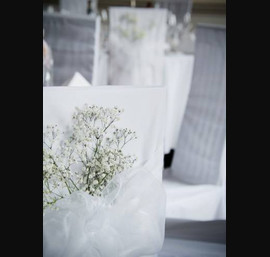 White Sashes on White Chair Covers at Fasque House (photos courtesy of Deeside Photographics)