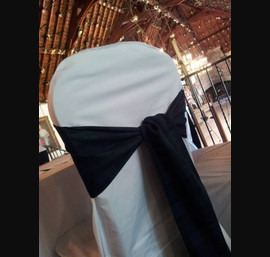 Tartan Sashes on White Chair Covers at Glen Tanar