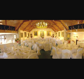 Champagne Sashes on White Chair Covers at Glen Tanar