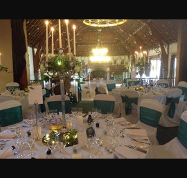Emerald Satin Sashes on White Chair Covers at Glen Tanar