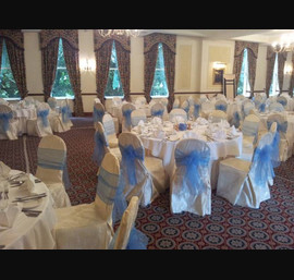 Cornflower Blue Sashes at Norwood Hall