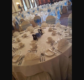 Cornflower Blue Sashes at Norwood Hall
