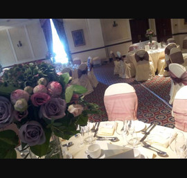 Wine Sashes on Butter Chair Covers at Norwood Hall