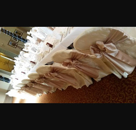 Cappuccino Satin Sashes on venue's own chair covers at Pittodrie House Hotel