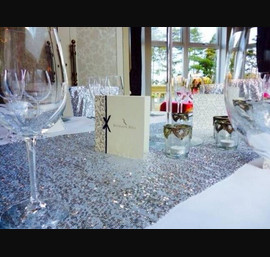 Silver sequin runner