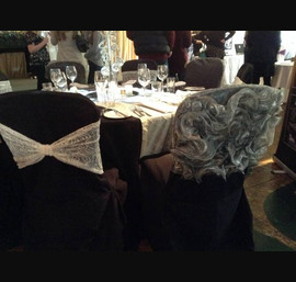 Ivory lace vintage band alternated with silver ruffle with ivory pin tuck luxury runner