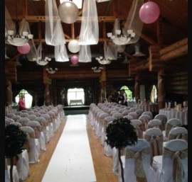 Burlap and lace on white chair cover