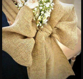 Burlap bow with added floral decoration
