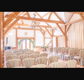 Sage Chiffon Drapes at Sandhole Oak Barn. Photo credit: Sophie Siddons Photography