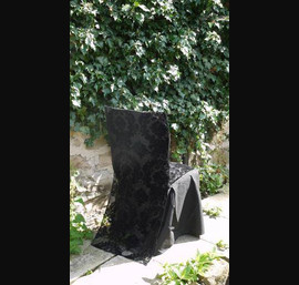 NEW! Black flock chair back on a black chair cover
