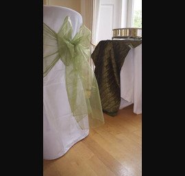 Willow green with matching pin tuck taffeta at Eshott Hall