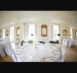 White Chair Cover and Ivory bow at Eshott Hall