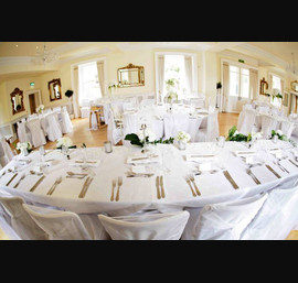 White Chair Cover and Ivory bow at Eshott Hall
