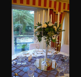 Silver pin tuck taffeta runner at Horton Grange
