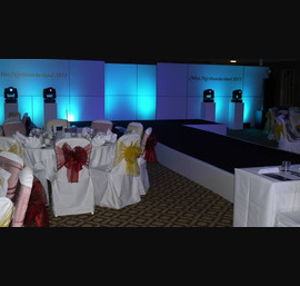 White Chair Covers and Red & Yellow Bows at Linden Hall for the final of 'Miss Northumberland