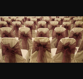 White Chair Covers and Heather Bows at Otterburn Towers