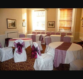White Chair Covers and Wine bows at The White Swan Alnwick